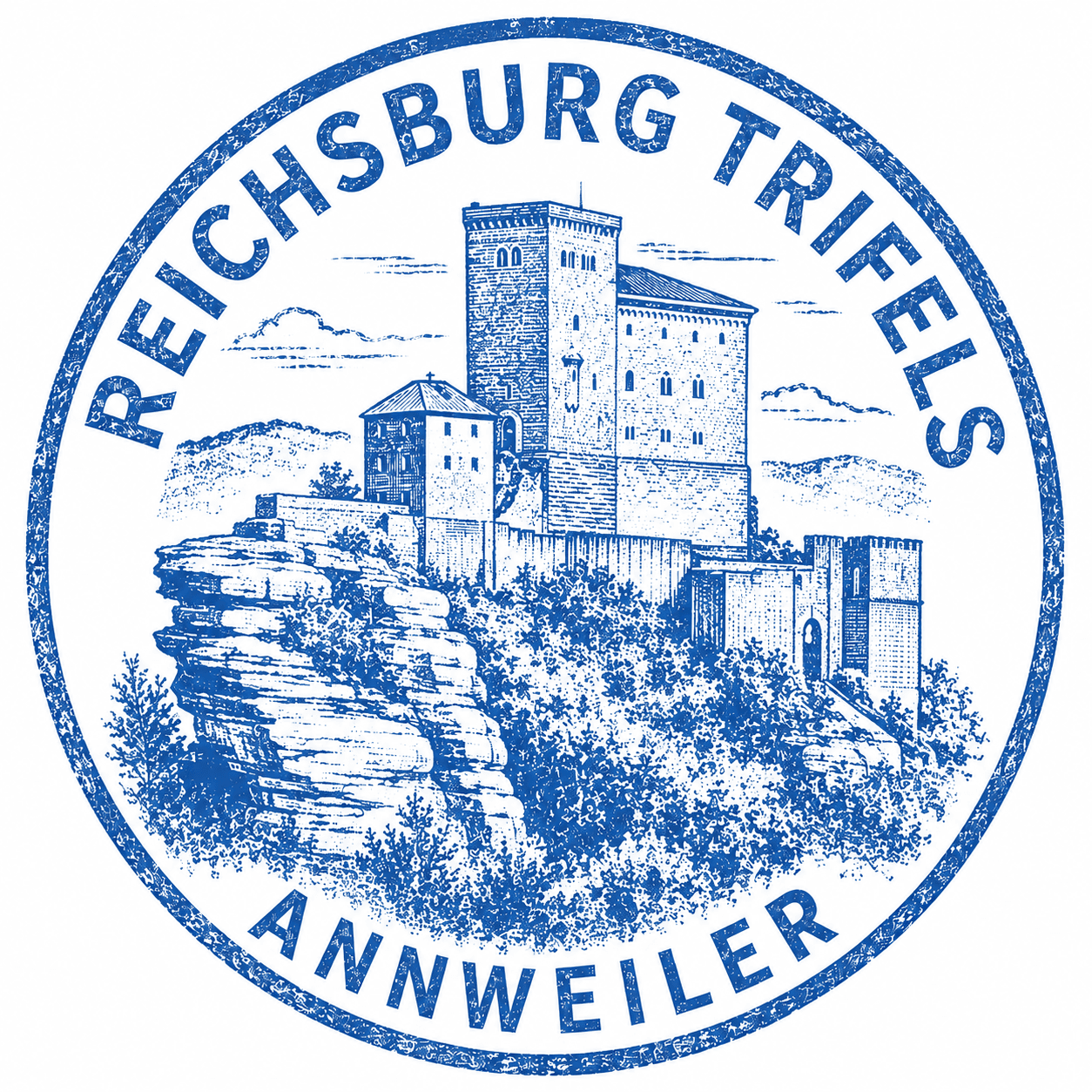 Blauer Memory Stamp der Reichsburg Trifels in Annweiler am Trifels